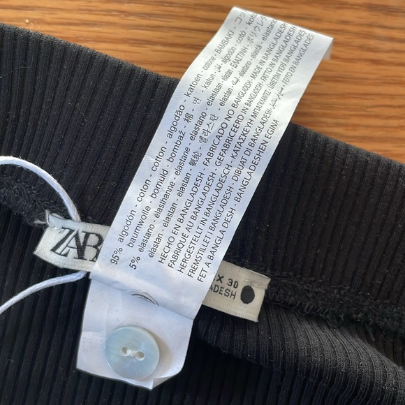 ZARA Pencil Basic Skirt Midi Casual Side Split Ribbed Knit Bodycon Skirt - Picture 6 of 8